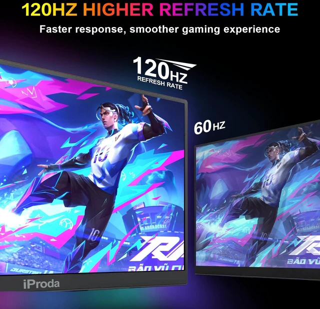 Alt view image 3 of 7 - 18.5 inch Portable Monitor for Laptop120hz Portable Gaming Monitor FHD1080 18.5 Inch Portable Monitor,HDMI USB-C Slim Large Portable Monitor with Kickstand for Laptop MacBook Pro Air, PC,Xbox, PS4/5