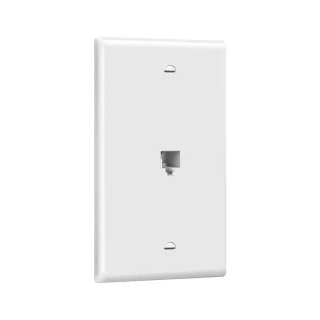 Alt view image 2 of 7 - RJ11 Telephone Jack Wall Plate, 6-Position 4-Conductor 6P4C (2 Line Support), 1-Gang 4.50" x 2.76", 6611-W-10PCS, White (10 Pack)
