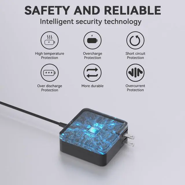 Alt view image 7 of 7 - 65W USB C Fast Charger Compatible with LG Gram 17" 16" 15" 14" 17Z95P 17Z90Q 17Z90R 17Z90S 16T90P 16Z90P 16Z90Q 16Z90R 15Z95P 15Z90P 15Z90Q 14Z90P 14Z90Q 2-in-1 OLED Thin Lightweight Power Cord