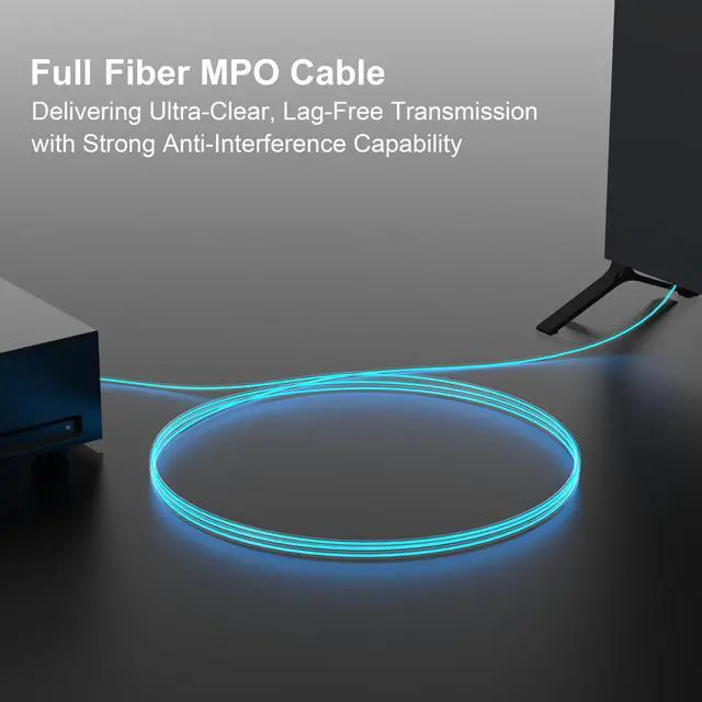 Alt view image 4 of 7 - MPO Male to Female Full Fiber Optic Armored Cable, 7-Core, 6FT | Compatible with MPO Keystone Wall Plates for Easy Fiber Routing and Extension in Wall-Mounted and In-Wall Installations