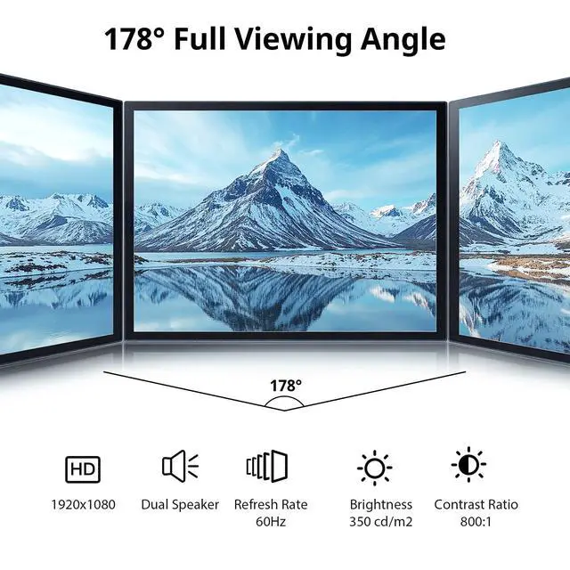 Alt view image 6 of 7 - 10.1 Inch Portable Monitor - IPS Capacitive Touchscreen Monitor with HD VGA Port1920x1080P LCD Display Built-in Dual Speakers Touch Sceen for Raspberry Pi 5/4/3, PS Xbox, Windows 11/10/8/7