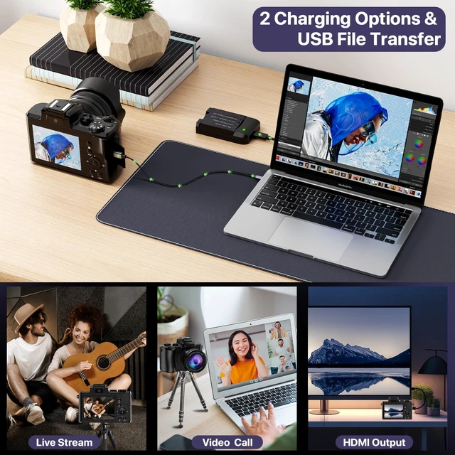 Alt view image 7 of 7 - 8K Digital Cameras for Photography with WiFi,Autofocus 88MP Vlogging Camera for YouTube with Dual-Lens,16X Digital Zoom Point and Shoot Camera,3.2''Touch Screen, Anti-Shake,2 Batteries &Charging Stand