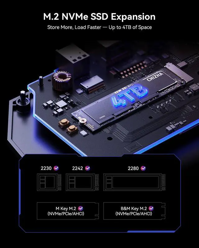 Alt view image 6 of 7 - DOCKCASE & Docking Station for Steam Deck OLED/ROG Ally/Legion Go, USB-C HUB with 100W PD, Optical Audio & 4K@120Hz HDMI, Gigabit Ethernet, USB-C 3.2, USB-A 3.2/2.0, 4TB NVMe SSD Slot
