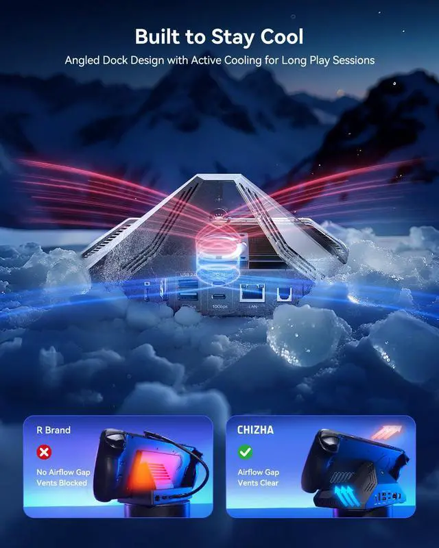 Alt view image 7 of 7 - DOCKCASE & Docking Station for Steam Deck OLED/ROG Ally/Legion Go, USB-C HUB with 100W PD, Optical Audio & 4K@120Hz HDMI, Gigabit Ethernet, USB-C 3.2, USB-A 3.2/2.0, 4TB NVMe SSD Slot