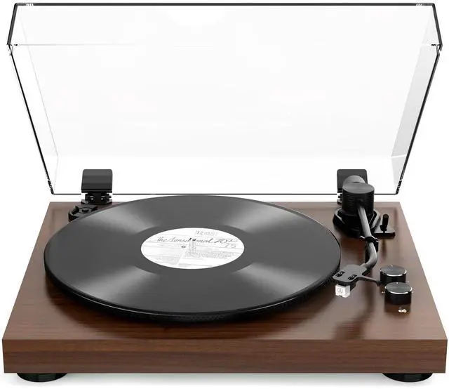 Main image of Vinyl Record Player Belt Drive 2-Speed Playback Turntable Bluetooth Wireless Output Connectivity Record Player with Magnetic Cartridge Built-in Phono Pre-amp