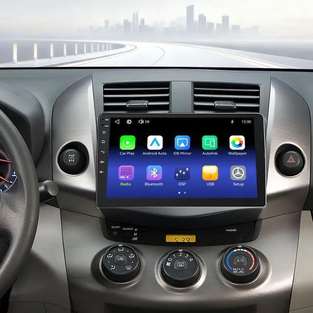 Main image of New Upgrade Car Radio for Toyota RAV4 2007-2012 Without JBL Sound System,9 Inch RAV4 Touchscreen Support Wireless Carplay&Android Auto, Bluetooth & Voice Control, Mirror Link, FM Radio