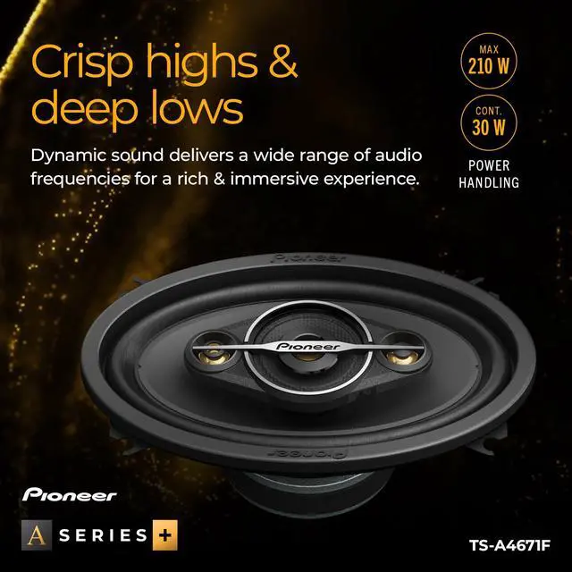Alt view image 4 of 7 - A-Series Standard TS-A4671F 4" x 6" 4-Way Coaxial Speakers 210W Max | Great Stock Replacement, Balanced Sound + Smooth Treble, Enhanced Bass