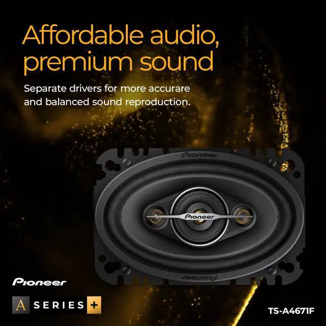 Alt view image 3 of 7 - A-Series Standard TS-A4671F 4" x 6" 4-Way Coaxial Speakers 210W Max | Great Stock Replacement, Balanced Sound + Smooth Treble, Enhanced Bass