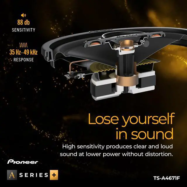 Alt view image 5 of 7 - A-Series Standard TS-A4671F 4" x 6" 4-Way Coaxial Speakers 210W Max | Great Stock Replacement, Balanced Sound + Smooth Treble, Enhanced Bass