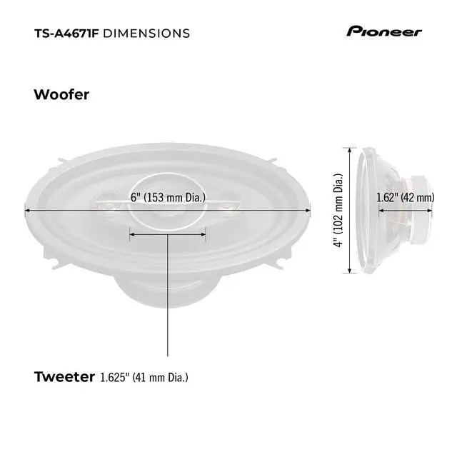 Alt view image 6 of 7 - A-Series Standard TS-A4671F 4" x 6" 4-Way Coaxial Speakers 210W Max | Great Stock Replacement, Balanced Sound + Smooth Treble, Enhanced Bass