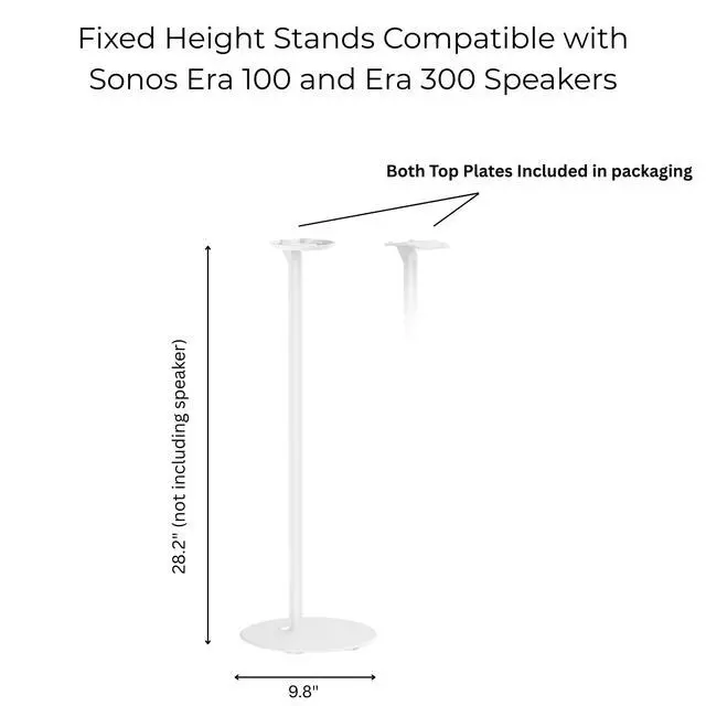 Alt view image 2 of 6 - Floor Stands for Sonos Era 100, SL, 300, 2 Pack, White | Fixed height floor stand for Sonos Era 100, 100 SL, and Era 300, sold as a pair, 28.2" Tall w/o Speaker, Cable Management