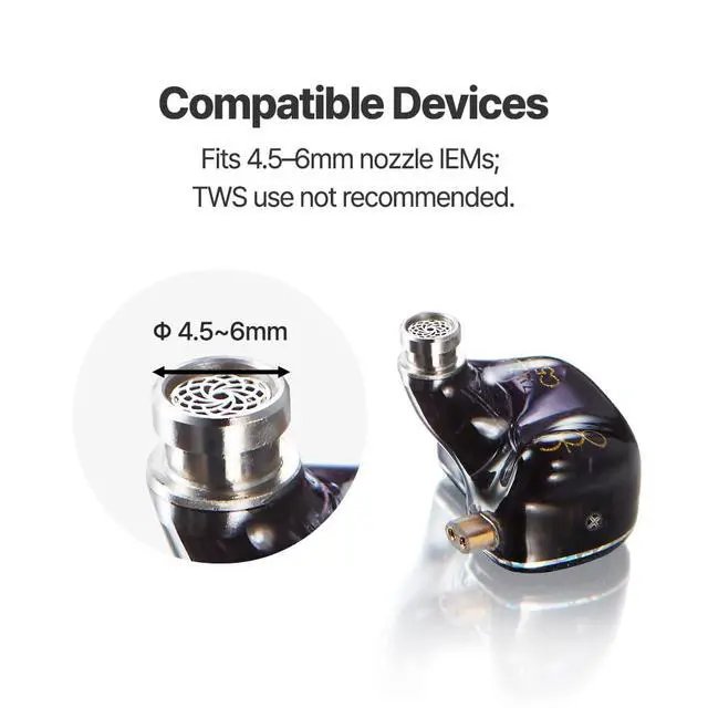 Alt view image 6 of 7 - Mithryl IEM Ear Tips, Stainless Steel Core Earbud Replacement Tips | Compatible with HiFi IEMs, Spacious Sound Stage, Deep Bass, Clear Highs, Not for TWS