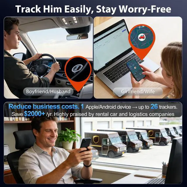 Alt view image 6 of 7 - 2026 NEW Car GPS Tracker for Vehicles with Rechargeable Battery | Compatible with iOS & Android, Anti-Theft Car Locator, Parking Finder, No SIM Card, No Monthly Fee