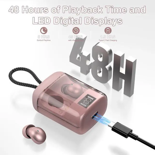Alt view image 7 of 7 - Sleep Earbuds Bluetooth 6.0 in Ear, 2026 New Mini Sleep Headphones with Sleep Monitor and APP, Sleepbuds for Side Sleepers, 48H Playtime Sleep Earphones with Personal Alarm/Small Earplugs, Rose Gold