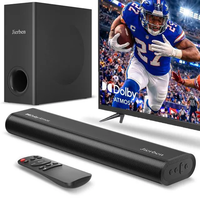 Main image of 2.1 Dolby Atmos Soundbar with Subwoofer for Smart TV, Dolby Atmos Sound Bar for TV, Surround Sound System for TV, 150W TV Speakers for Smart TV, Bluetooth eARC/Opt/AUX