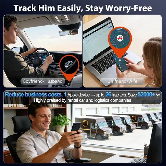 Alt view image 6 of 7 - Car GPS Tracker & Charger with Built-in Rechargeable Battery | Hidden Car Tracker for Anti-Theft & Parking Location, for Family& Fleets, No Monthly Fee, No SIM, iOS Only