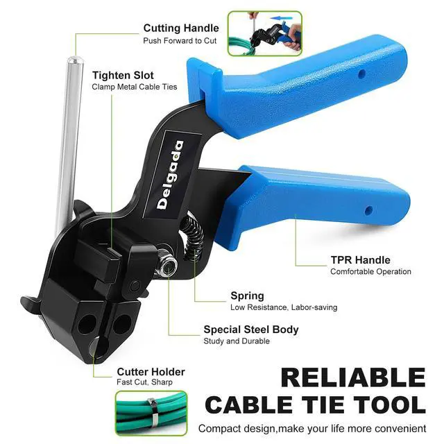 Alt view image 2 of 6 - 100PCS Metal Zip Ties Tool Heavy Duty Stainless Steel Cable Tie Gun | Stainless Steel Zip Tie Tool Wrap Gun for Tightening and Cutting Outdoor Chain Link Fence Exhaust Pipe