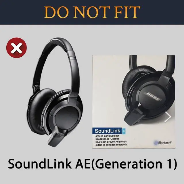 Alt view image 3 of 7 - Earpads for Bose SoundLink AE2 - Black | for SoundLink Around-Ear II (Model BA2) Over-Ear Headphones