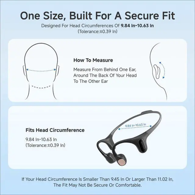 Alt view image 2 of 7 - Aqua Plus Bone Conduction Headphones, Open-Ear Headphones, IP68 | Waterproof Swimming Earbuds, Bluetooth 5.2 & MP3 Dual Mode, 32GB Storage, Secure Fit for Swimming, Gym and Running, Black