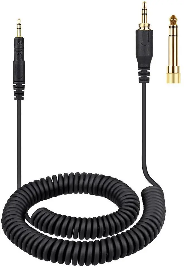 Main image of ATH-M50x Cable Coiled Aux Cord for Audio Technica M40x M70x Wired Headphone | 2.5mm to 3.5mm(1/8") Extension Wire with 6.35mm(1/4") Adapter, 14ft