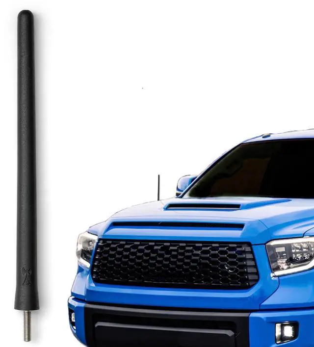 Main image of Short Rubber Antenna fits Toyota Tundra (2000-2020) - USA Stainless Steel Threading - The Original 6 3/4 Inch Accessories - Car Wash Proof - Internal Copper Coil