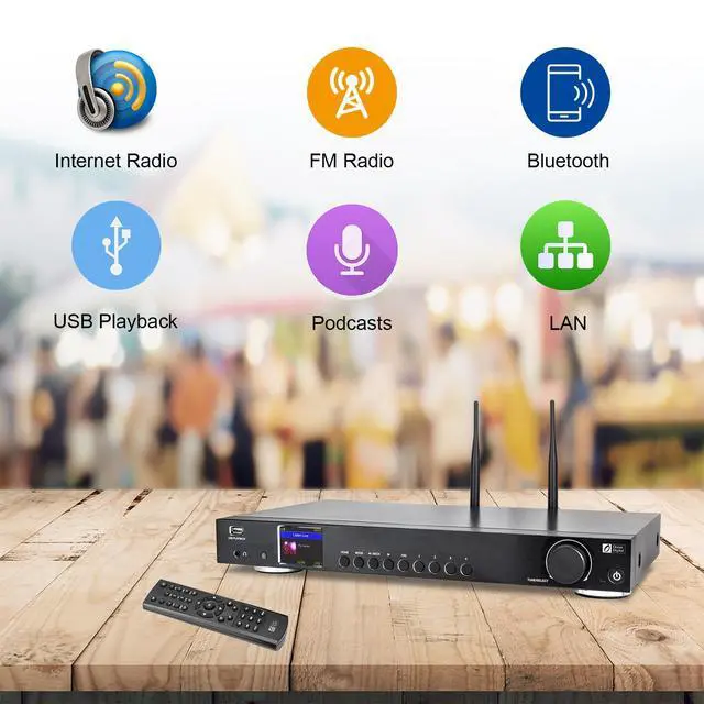 Alt view image 5 of 7 - Ocean Digital WR-50 Internet Radio Tuner Component Wi-Fi, Ethernet LAN, Podcasts, Stereo Outputs to Connect Hi-Fi System, Bluetooth Receiver, USB Playback, Remote Control, 2.4" Color Display