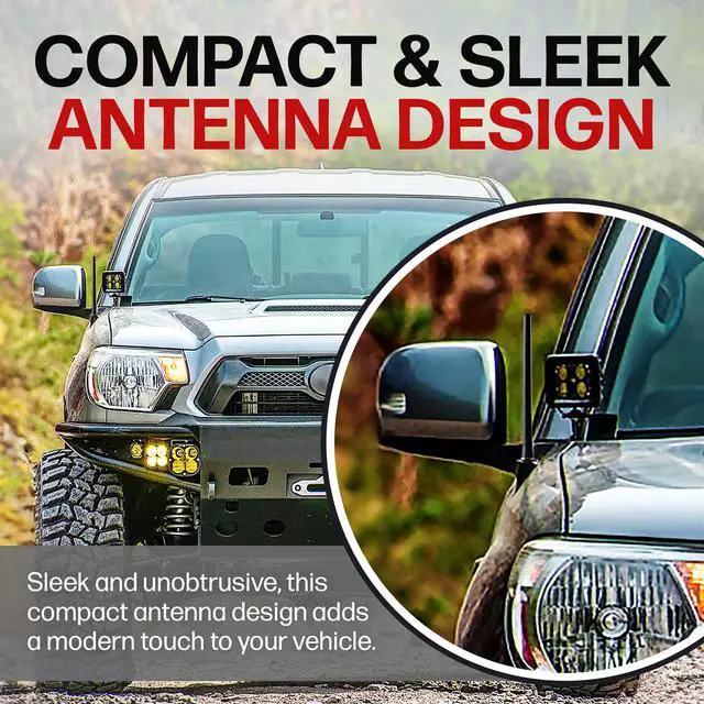 Alt view image 6 of 7 - Short Rubber Antenna fits Toyota Tundra (2000-2020) - USA Stainless Steel Threading - The Original 6 3/4 Inch Accessories - Car Wash Proof - Internal Copper Coil