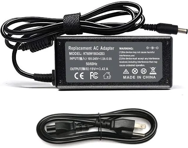 Main image of 65W 19V 3.42A Laptop Charger for Toshiba Satellite C55 C55T C655 Power Cord | C55D C655D C675 C855 C855D L55 L655 L675 L745 L755 L775D L855 P755 P845T P855 P875 Portege Z30 Z930 Z830 Power Supply Cord