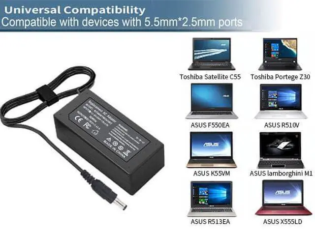 Alt view image 5 of 7 - 65W 19V 3.42A Laptop Charger for Toshiba Satellite C55 C55T C655 Power Cord | C55D C655D C675 C855 C855D L55 L655 L675 L745 L755 L775D L855 P755 P845T P855 P875 Portege Z30 Z930 Z830 Power Supply Cord