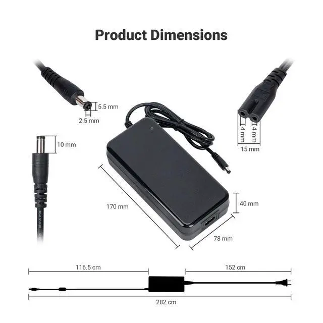 Alt view image 2 of 7 - 48V 5A Power Adapter Supply for Home Audio Bluetooth Stereo Receiver Amplifier Mini Hi-Fi Class D Integrated Amp