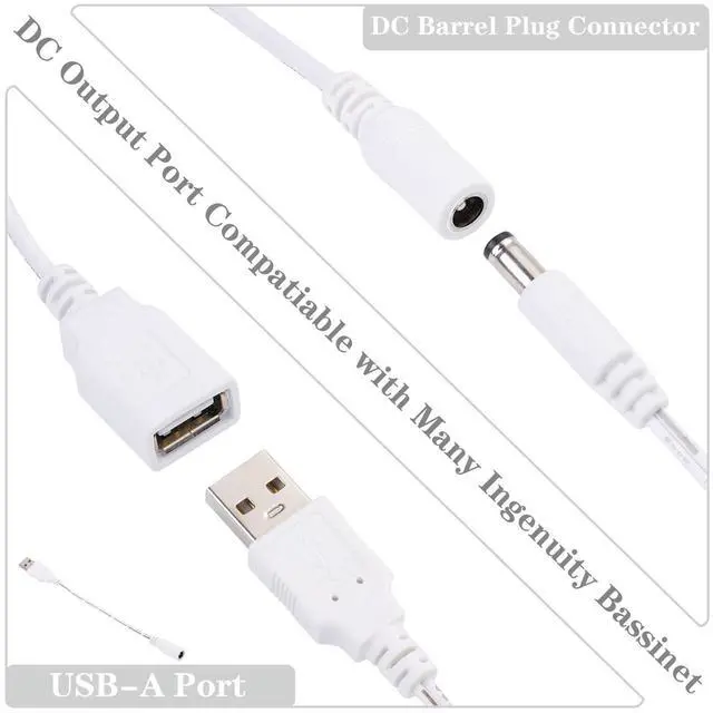 Alt view image 2 of 7 - Baby Swing Power Cord USB,Baby Swing Charger USB,Compatible with Ingenuity Swing for InLighten,InLighten Soothing,Anyway Sway,ConvertMe,Swing n Go Deluxe,SimpleComfort,Cozy Spot,Every Season