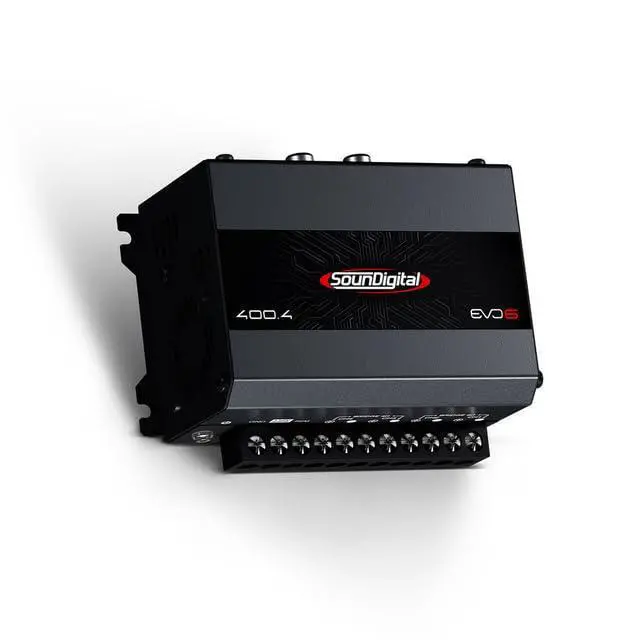 Alt view image 2 of 7 - 400X4 Car & Motorcycles Full Range Amplifier 4 Channels 400 Watts RMS 4 Ohm - Compact Size - Professional Super Sound Quality