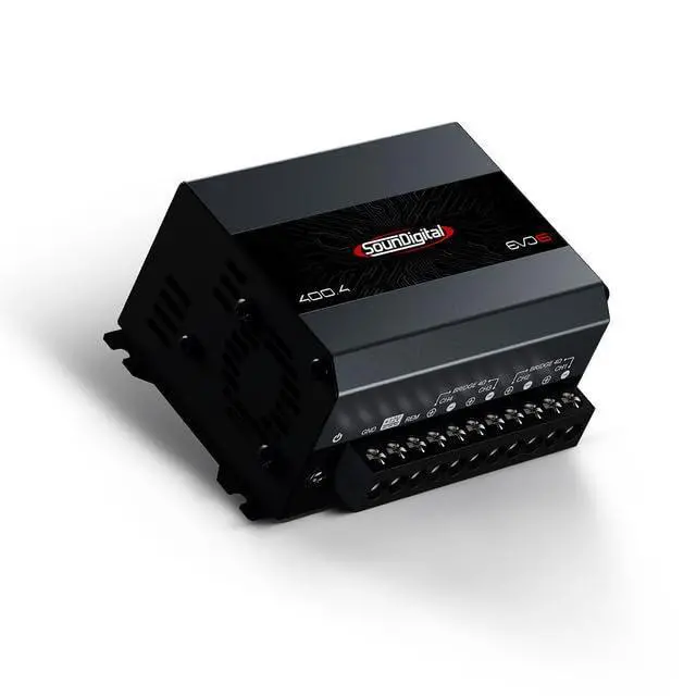 Alt view image 4 of 7 - 400X4 Car & Motorcycles Full Range Amplifier 4 Channels 400 Watts RMS 4 Ohm - Compact Size - Professional Super Sound Quality