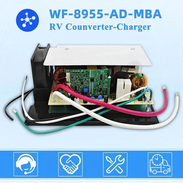 Alt view image 7 of 7 - WF-8955-AD-MBA 55 Amp RV Power Converter Main Board, Lithium Compatible | Fits WF-8955PEC, WF-8955 Series and Parallax 7155/7145 converters; lithium-ready DC main board with