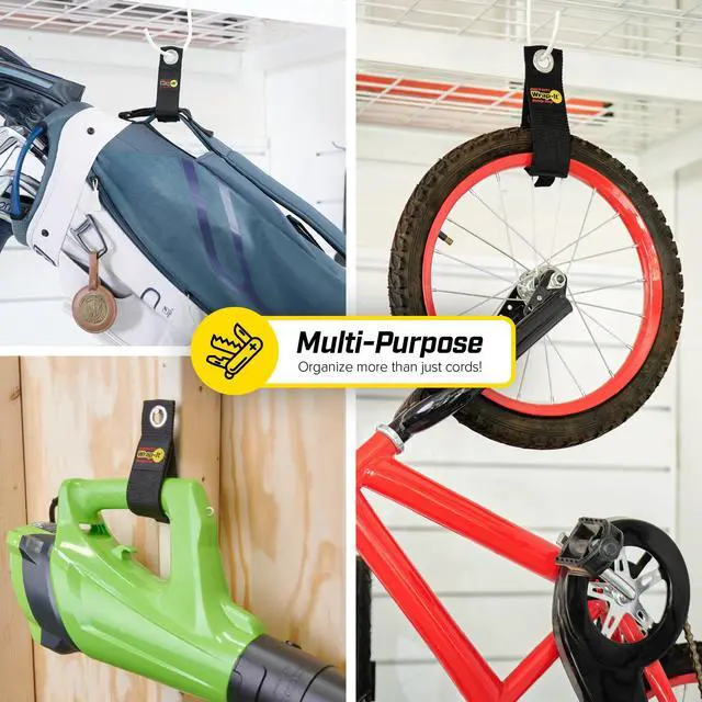 Alt view image 3 of 7 - Heavy-Duty Straps - Assorted 9-Pack | Extension Cord Hanger Cord Straps for Garage Storage and Organization