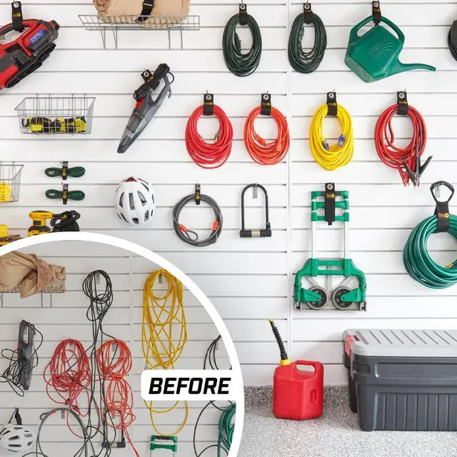 Alt view image 5 of 7 - Heavy-Duty Straps - Assorted 9-Pack | Extension Cord Hanger Cord Straps for Garage Storage and Organization