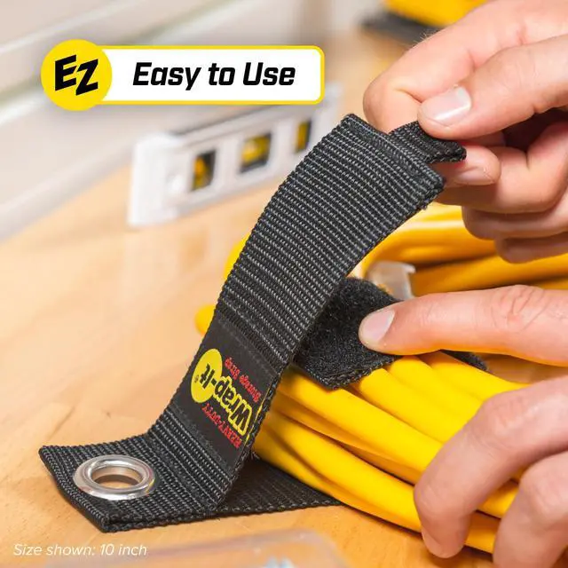 Alt view image 6 of 7 - Heavy-Duty Straps - Assorted 9-Pack | Extension Cord Hanger Cord Straps for Garage Storage and Organization