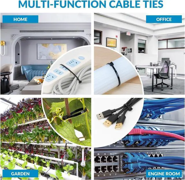 Alt view image 6 of 6 - 16 Inch Black Zip Ties 1500 PCS, 85 LBS Tensile Strength, UV Resistant Cable Ties, Premium Self-locking Plastic Ties for Indoor and Outdoor Use