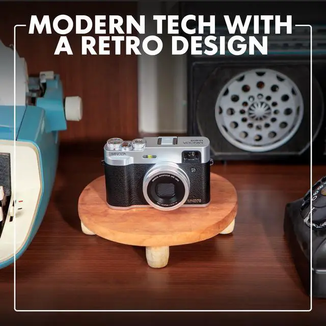 Alt view image 3 of 7 - Retor MND70 48MP Digital Camera, 5K Video, Viewfinder (Gold Brown) | Waterproof design captures photos and HD video at the beach, pool and on outdoor adventures