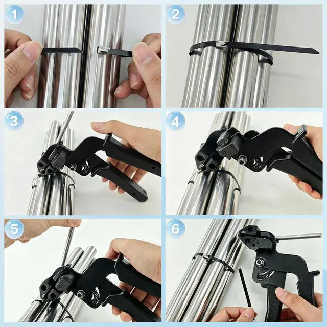 Alt view image 7 of 7 - 300PCS 11.8Inch 304 Steel CableTies Kit with Gun, Screwdriver & Gloves | Highstrength 304steel zip ties provide longlasting secure fastening for outdoorfence installations