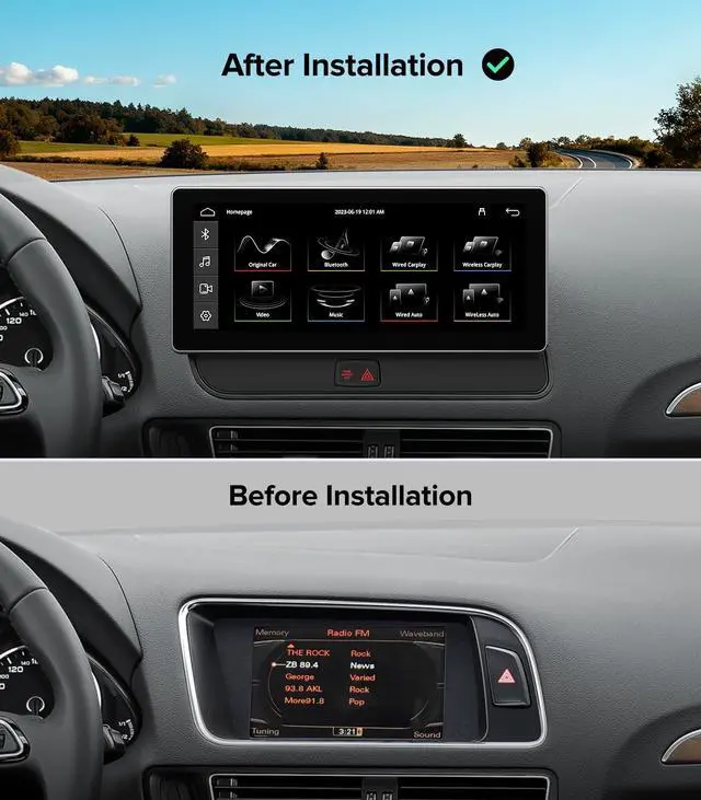 Alt view image 4 of 7 - 10.25in Stereo for Audi Q5 SQ5 2009-2017 MMI 3G Wireless CarPlay | MMI 3G Only (Multimedia), 2-Sec Fast Boot Linux, Dual OS Retain MMI Knob, 1920x720 HD, Plug & Play Luxury Cabin Upgrade