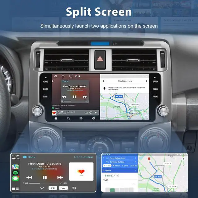 Alt view image 4 of 7 - Car Radio for Toyota 4Runner 2010-2019 8Core 64GB with CarPlay