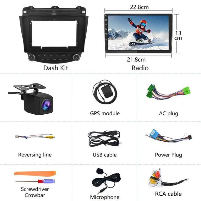 Alt view image 7 of 7 - Car Radio Stereo 64GB for Honda Accord 7th 2003 2004 2005 2006 2007