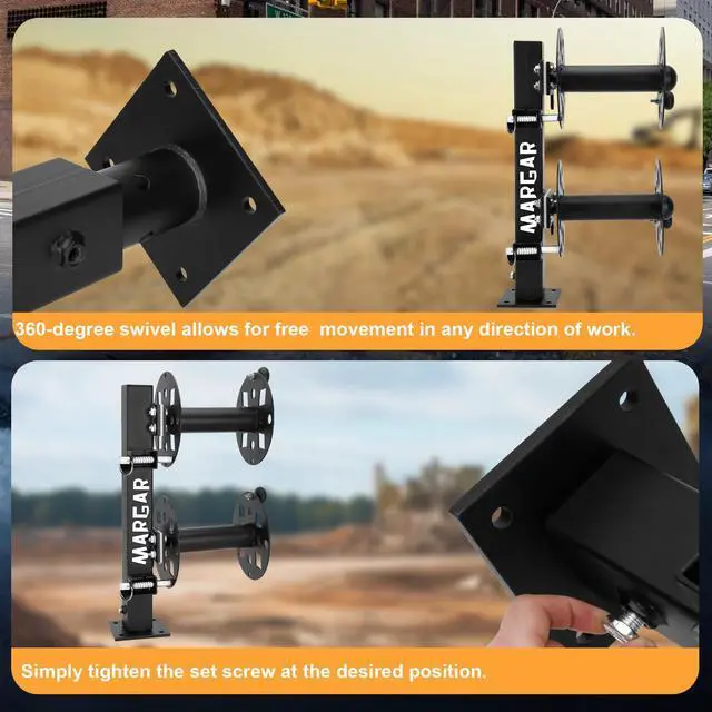 Alt view image 3 of 6 - Heavy Duty Double Welding Cable Lead Reel, 360-degree Adjustable Swivel Base, 10 Reel, Accommodates 150 Feet of 1/0 and 125 Feet of 2/0 Cable