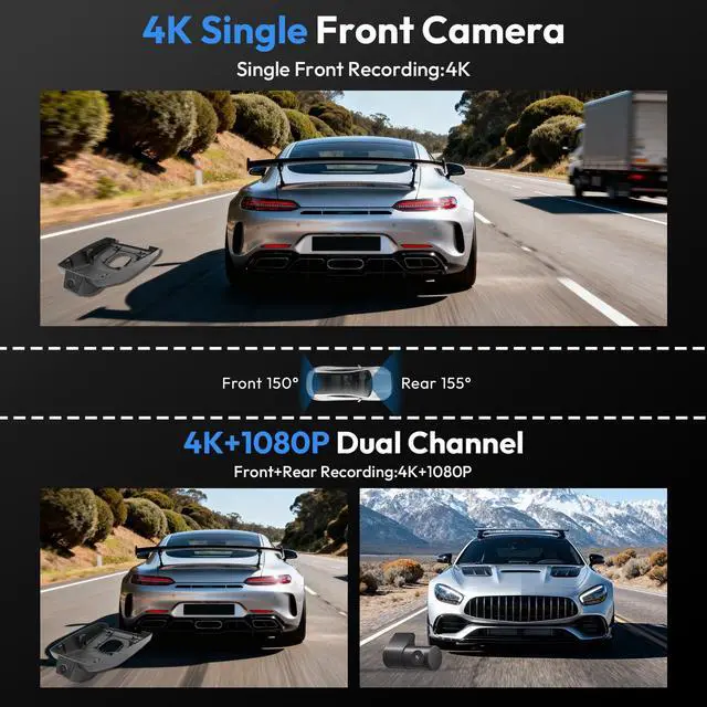 Alt view image 7 of 7 - 4K Dash Cam for 2024-2026 Toyota Grand Highlander,OEM Look | UHD 2160P Video,Built-in WiFi & APP,Loop Recording,G-Sensor, f/1.6 Aperture,No Wiring,Hidden OEM Style,64GB Card