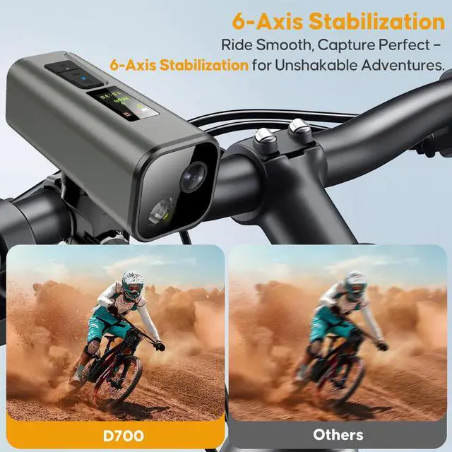 Alt view image 7 of 7 - Action Camera for Bike 4K 30fps with GPS Tracker, Bicycle Dash Cam | IP65 Waterproof, Anti-Shake Sport DV, Wireless Motorcycle Cycling Speedometer and Odometer, Free 64G Card, Computer with APP