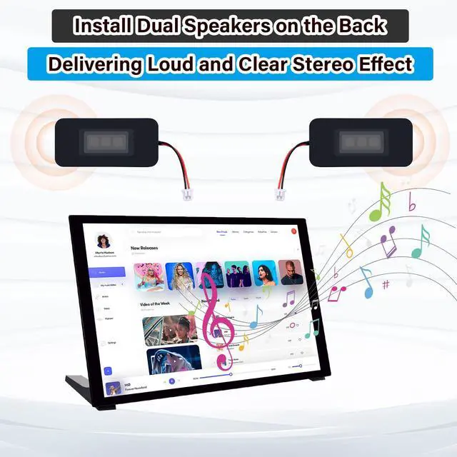 Alt view image 3 of 7 - 10.1 inch Capacitive Touchscreen for Raspberry Pi, HDMI Monitor IPS 1280X800 LCD Display with Dual-Speaker for Raspberry Pi 5/4B/3B+/3B/B+, with Mount Hole to Install Raspberry Pi Board