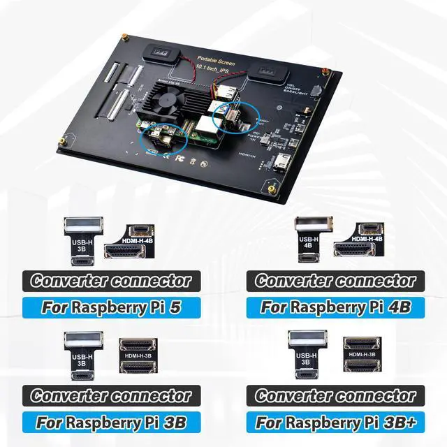 Alt view image 7 of 7 - 10.1 inch Capacitive Touchscreen for Raspberry Pi, HDMI Monitor IPS 1280X800 LCD Display with Dual-Speaker for Raspberry Pi 5/4B/3B+/3B/B+, with Mount Hole to Install Raspberry Pi Board