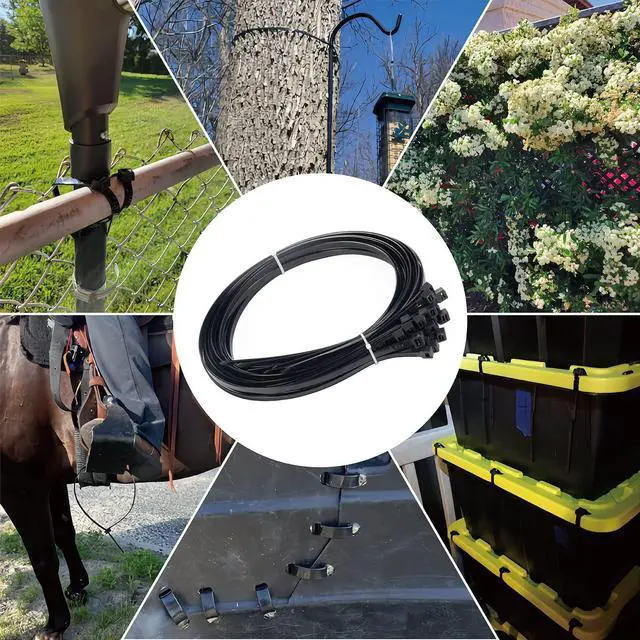 Alt view image 7 of 7 - Large Zip Ties Heavy Duty Outdoor 48 inch (25 Pack), Heavy Duty Zip Ties 250 lbs, Black
