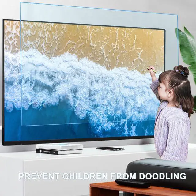 Alt view image 2 of 7 - 55-75Inch TV Screen Protector with Anti-Glare Anti-UV Coating, Frosted Matte Film to Reduce Reflections, Eye Fatigue - Indoor and Outdoor,75in1645x930mm